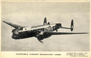 The Avro Manchester I., British heavy bomber; Valentine´s ´Aircraft Recognition´ cards (description on backside)