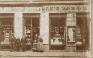 Vienna (?) the embroidery shop of Josef Reiter, Lower Austrian dairy shop, photo (EK)