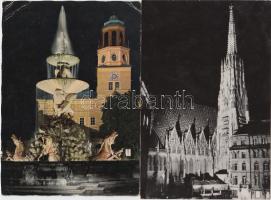 Szaloncukros doboz tele modern futott külföldi képeslapokkal