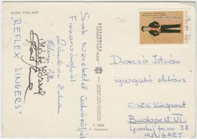 Reflex Singers által saját kézzel írt képeslap Dancsó István OSZK igazgató részére