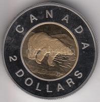 Kanada 1996. 2$ "Jegesmedve" bimetál T:PP Dísztokban tanúsítvánnyal Canada 1996. 2 Dollars "Polar Bear" C:PP in case with certificate