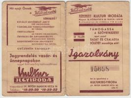 1937 Havas László újpesti footbalista fényképes uszodai belépője