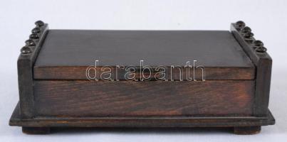 Fa kártyadoboz /  Wooden play card box, 17x12x6cm