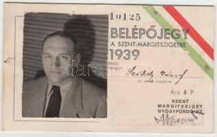 1939 "Belépőjegy a Szent-Margitszigetre", fényképes igazolvány