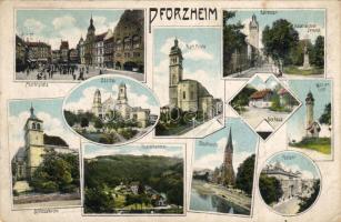 Pforzheim mit Post u. Wasserthurm