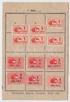 1949 Magyar-Szovjet Társaság tagsági igazolvány bélyegekkel