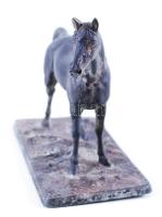 Szépen megmunkált spiáter ló szobor / Horse statue 18 cm