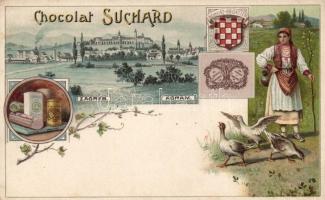 Zagreb, Agram, Chocolat Suchard litho