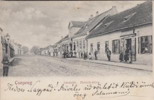 Csepreg Iskola tér, Hosszú utca, Kohn Sándor kereskedése