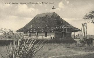 Olukonda (Ovamboland), Deutsch-Südwestafrika; Kirche. Holsten Druckerei, Kiel / church