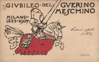 1907 Giubileo del Guerino Meschino, Milano / Italian satirical magazines 25th anniversary, chevalier