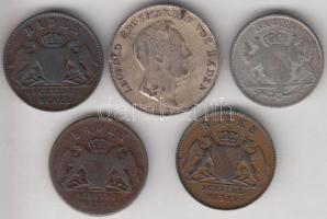 Német Államok / Baden 1838. 1/2G Ag "Lipót" T:3 forrasztásnyom + 1842. 6Kr Ag + 1860. 1Kr ...