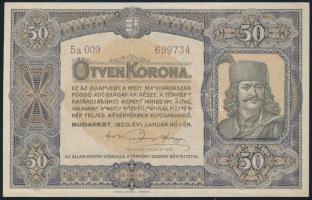 1920. 50K barna sorozat- és sorszámmal T:II