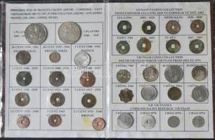 Indokína / Annam / Vietnam 34db-ból álló pénzgyűjtemény laminált albumban T:vegyes indichine / Annam / Vietnam collection with 34pcs of different coins in laminated album C:mixed