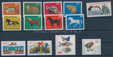 FRG 13 diff. stamps with 2 sets, NSZK 13 klf bélyeg közte 2 sor