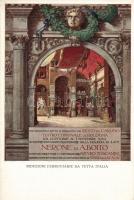 1924 Bologna, Resto del Carlino Teatro Comunale di Bologna. Nerone di A. Boito / Italian Opera advertisement card, artist signed