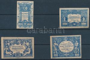 ~1900. 5db klf gulden-forint bankjegy miniatűr korabeli másolata (játékpénz) T:vegyes