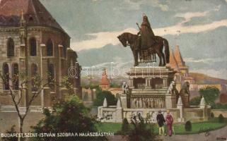 Budapest I. Halászbástya, Szent István szobor, s: Földes (EK)
