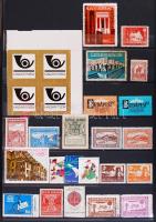 91 db magyar és külföldi levélzáró és segélybélyeg 2 oldalas A4 berakólapon