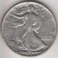 Amerikai Egyesült Államok 1943. 1/2$ Ag "Walking Liberty" T:3 USA 1943. 1/2 Dollar Ag "Walking Liberty" C:F