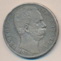 Olaszország 1879R 5L Ag "I. Umberto" (24.7g) T:3 Itlay 1879R 5 Lire Ag "Umberto I" (24.7g) C:F