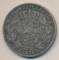 Belgium 1873. 5Fr Ag "II. Lipót" T:2,2-
Belgium 1873. 5 Francs Ag "Leopold II" C...