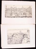 1973 Régi budai és pesti látképek. 17 fekete-fehér és 7 színes metszet és vízfestmény reprodukció na...