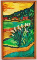Syrius Ariel (1943):  Táj. Vegyes technika, farost. Keretben. 35x59 cm