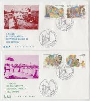 Pope John Paul II's journey around the world on 4 FDcs II. János Pál pápa világkörüli útja 4 db...