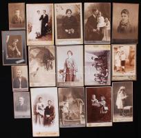 cca 1880-1900 16 db keményhátú fotó kabinetfotó méretben, több műteremből / vintage photos