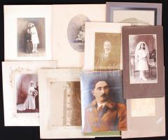 cca 1880-1920 15 db nagyméretű keményhátú fotó és tabló / vintage photos