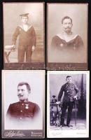cca 1880-1900 4 db érdekes katonai fotó vizitkártya méretben / Military photos