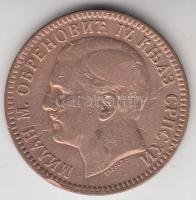 Szerbia 1879. 10P "I. Milán herceg" T:2- Serbia 1879. 10 Para "Prince Milan I" C:VF