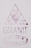 2 db Gránit márkajelzésű, kézi festésű, mázas fajansz falitányér d: 24 cm