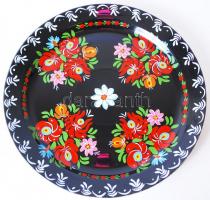 2 db Gránit márkajelzésű, kézi festésű, mázas fajansz falitányér d: 30 cm