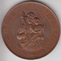 Lauer Vésnöküzem (Nürnberg) 1896. "Az Ezeréves Magyarországot Ünneplő Katholikus Legényegylet Negyvenéves Fennállásának Emlékére - MDCCCXCVI" Br emlékérem (50mm) T:2,2-