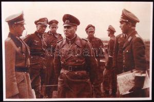 cca 1942 Rommel tábornokai között fotó / Rommel and his generals photo 16x12 cm