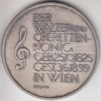 Ausztria 1975. "Johann Strauss" Ag emlékérem T:1-