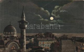 Constanta mosque at night (small tear)