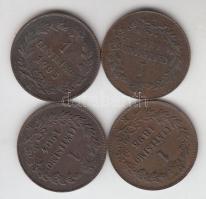 Olaszország 1867M 1c Cu + 1895R 1c Cu + 1904R 1c Cu + 1906R 1c Cu T:2
Itlay 1867M 1 centesimo Cu + 1...