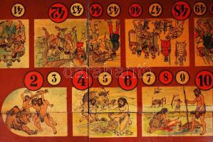 cca 1950 Kommunista szellemiségű játéktábla, 100x70cm