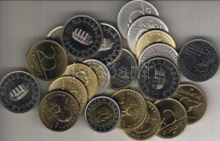 Modern forg. pénzek "Deák" 20Ft (10x), "EU" 50Ft (5x), "Gyerek" 50Ft (5x), "Kossuth" 100Ft (3x) T:2
