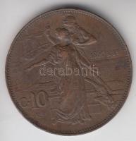 Olaszország 1911R 10c Cu "50 éves a királyság" T:2-
Itlay 1911R 10 centesimi Cu "50th...