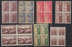 Románia 28 db levélzáró négyestömbökben