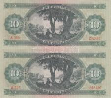 1962. 10Ft (2x) egymásutáni sorszámmal T:I-