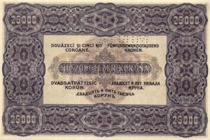 1922. 25.000K "000 - 000000" sorszámmal és "MINTA" perforációval T:I R!