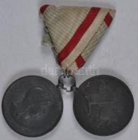 1940. "Erdélyi részek felszabadulásának emlékére" fém díjérem + 1941. "Délvidék visszafoglalása-Hunyadi" emlékérem szalaggal T:2