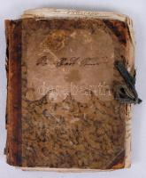 cca 1840 Régi kézzel írt német napló és zenei témájú könyv, hozzá levelezés / cca 1840 Vintage handwritten German diary and prayerbook, with letters