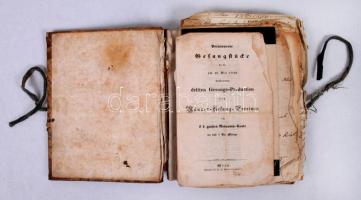cca 1840 Régi kézzel írt német napló és zenei témájú könyv, hozzá levelezés /
cca 1840 Vintage handw...
