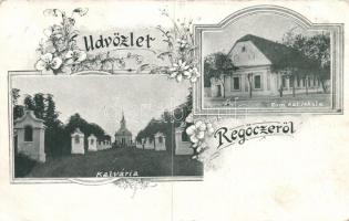 Regőce Catholic church, calvary; floral